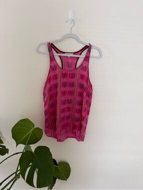 American Eagle Outfitters Pink Patterned Racerback Tank
